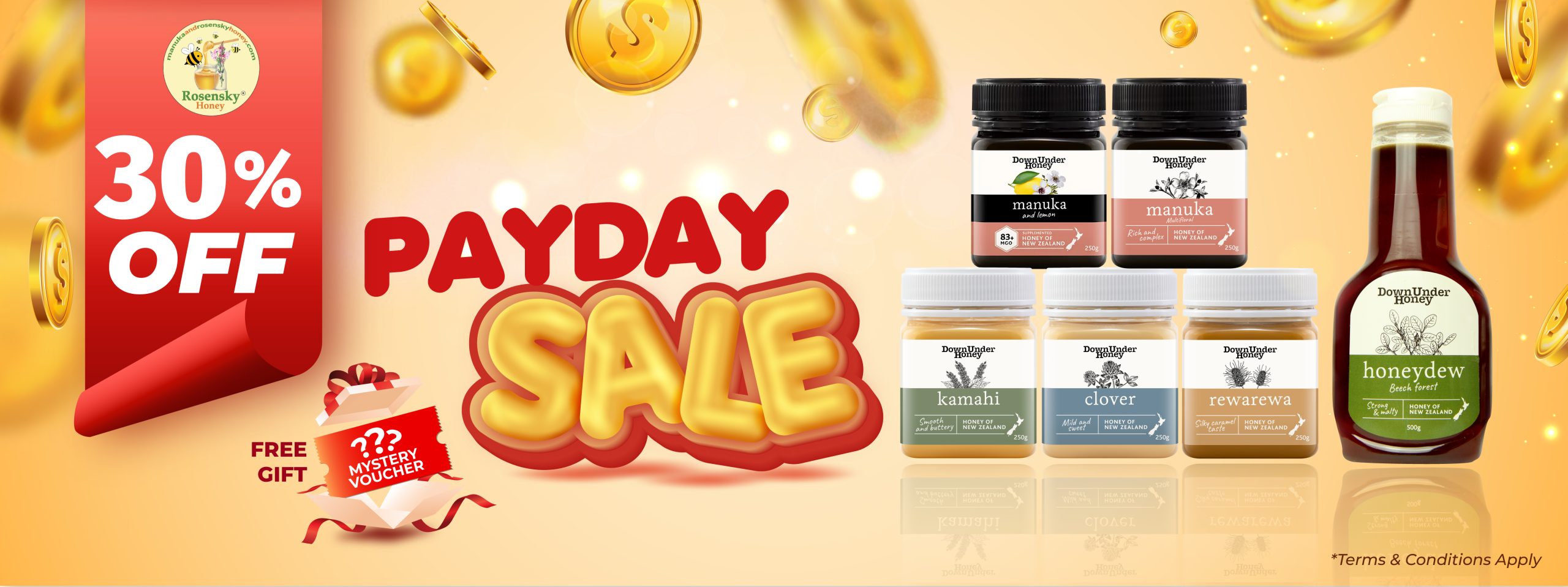 JUNE PAYDAY SALE IS LIVE! Get 30% OFF all Rosensky Honey! Premium Stingless Bee, Tualang & Manuka 25–30 June only – Don’t miss it!