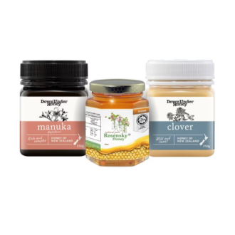 Sweet Harmony Honey Gift Pack by Rosensky – 3 Bottles of Kelulut, Manuka & Clover Honey, Premium Healthy Gift Set Malaysia