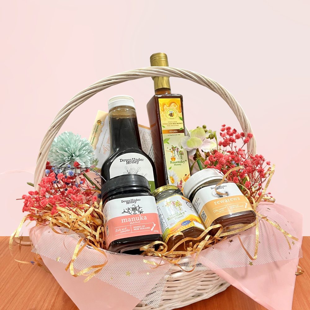 Forever Sweet Gift Set with Rosensky Stingless Bee Honey and DownUnder New Zealand Honey – premium wellness gift pack